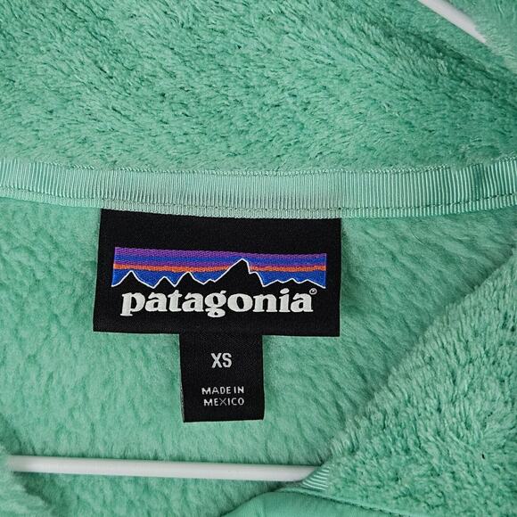 Patagonia Snap T Fleece Pullover Womens XS Mint Green Textured Sweater Jacket - Picture 2 of 7